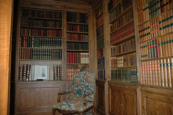 Bibliothèque ancienne en chêne et livres anciens précieux au cœur de Paris