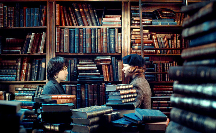 Librairie livres anciens, film Hugo Cabret